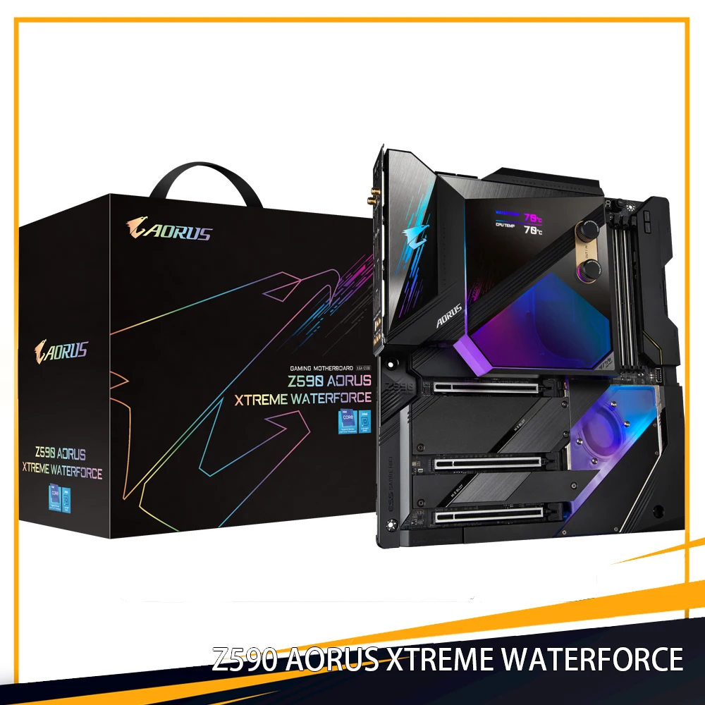 Z590 AORUS XTREME WATERFORCE Z590 AORUS XTREME WB LGA1200 4*DDR4 128GB 6*SATA 3.0 Ports E-ATX Motherboard High Quality Fast Ship