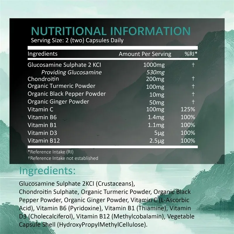 120pcs Glucosamine and Chondroitin Complex Capsules - Supports Joint Health, Joint Mobility & Comfort for Men and Women