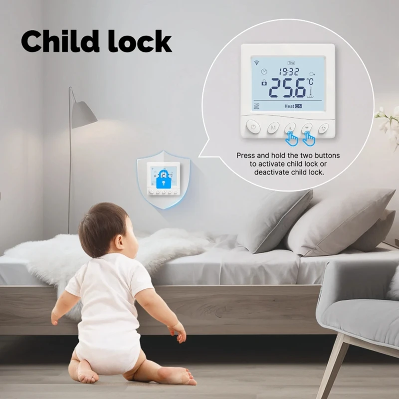 Wifi Thermostat อุณหภูมิห้อง Controller เครื่องทําความร้อนใต้พื้นแก๊ส App Control ทํางานร่วมกับ Home