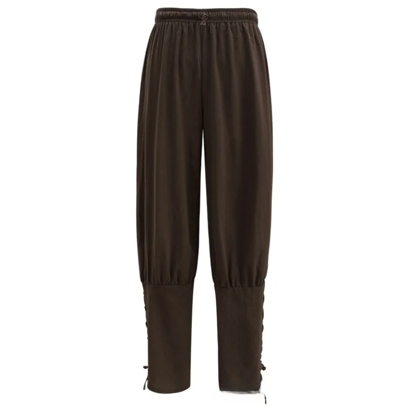 Pantaloni casual larghi medievali loween Colore puro Cinturino per il piede piccolo Wi Pantaloni lunghi caldi Costume di scena per abbigliamento etnico da donna