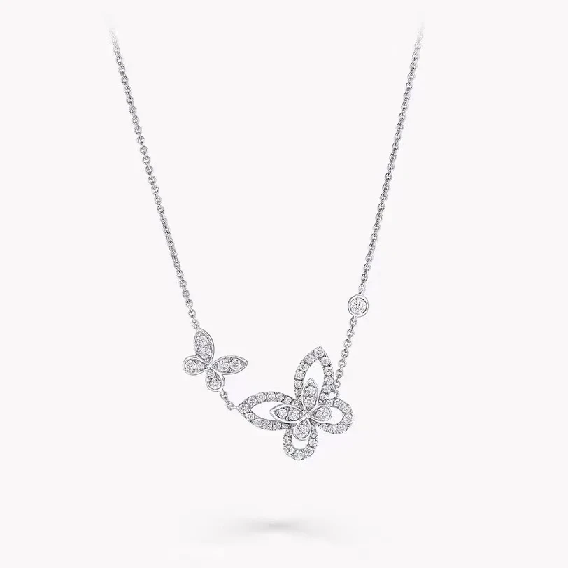 High version Graf Phantom Butterfly Necklace full of diamond cutout double butterfly necklace jewelry gift