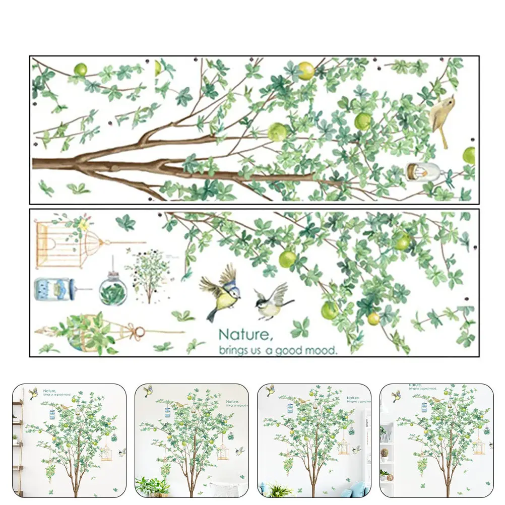 2 Pcs Landscape Wall Stickers Kitchen Background Decal Living Room Self-adhesive Bedroom Decor Decorative Home Decals