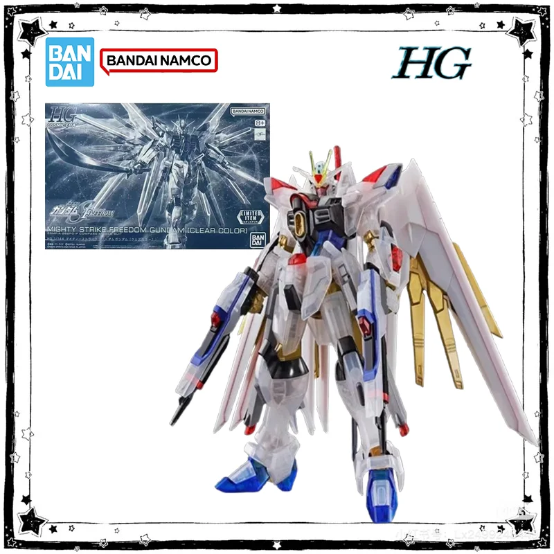 

Bandai Genuine HG 1/144 Mighty Strike Freedom Gundam Clear Color Model Kit Anime Action Figure High Poseability Collection Model