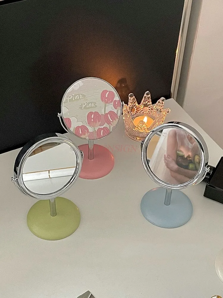 

Высокое косметическое зеркало для макияжа, портативное простое офисное зеркало для общежития, вращающееся маленькое настольное зеркало