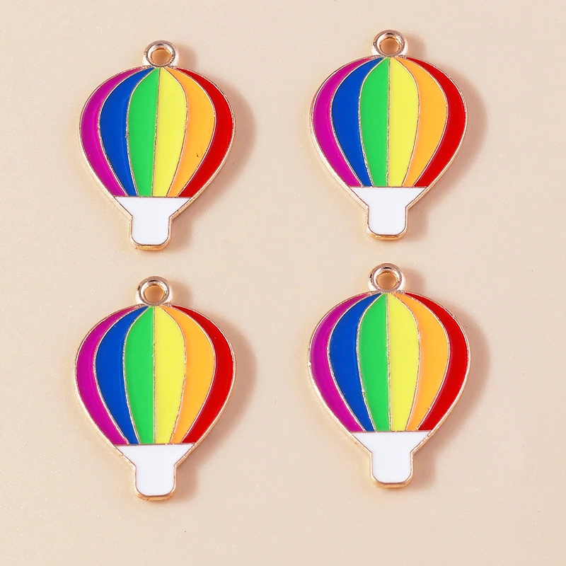 20 Stück 15x25mm Niedliche Bunte Emaille-Ballon-Anhänger für Schmuckherstellung, Ohrringe, Halsketten, Armbänder, DIY-Bastelarbeiten, Geschenke – Detail 4