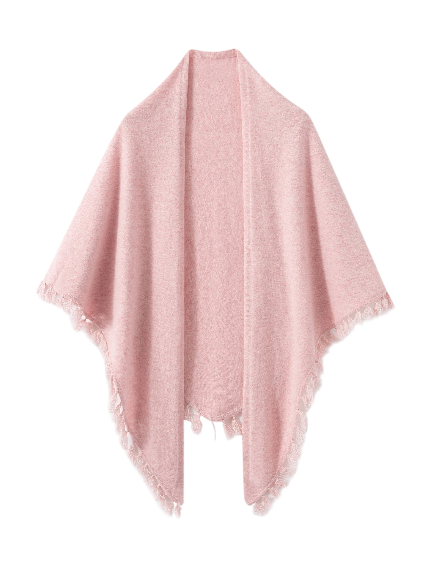 TLOML Women's 100% Cashmere Tassel Triangle Scarf Autumn Winter Cashmere Knitwear Wraps Luxury Elegant Soft Warm Comfy Shawl