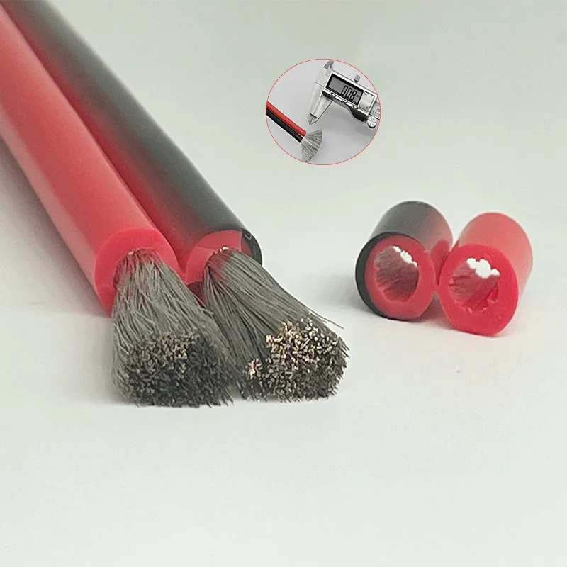 Super Soft 2 Pin Black Red Silicone Cable 8AWG 10AWG 12AWG 14AWG 16 18 20 22 24 26 28AWG High Temperature Resistant Copper Wire