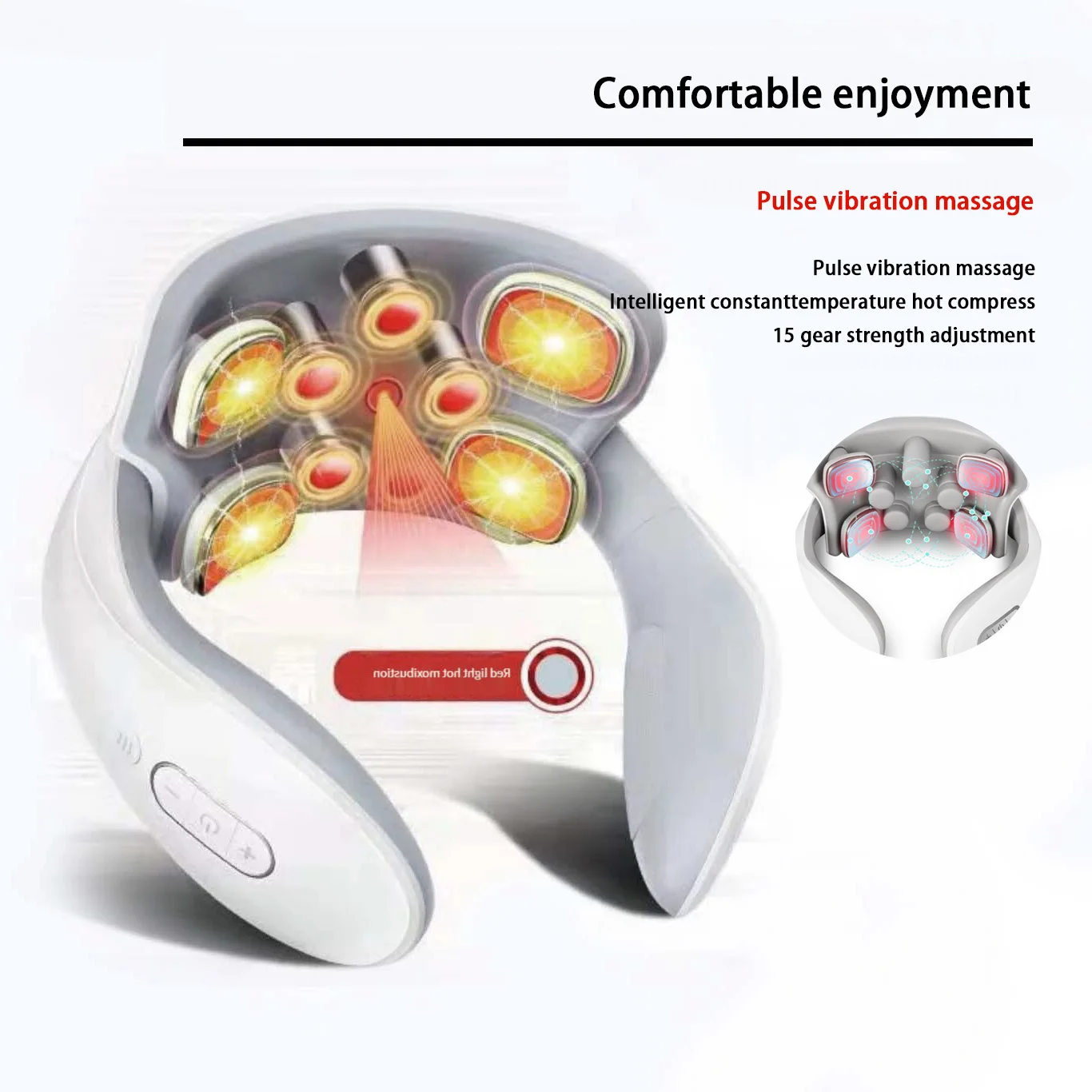 Nek Massage Intelligent Opladen Verwarming Hot Pressing Magnetic Pulse Mode Multi User Gebruik Draagbare Pulse Neck Massager