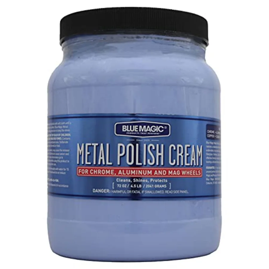 Crema Pulidora de Metales 550 No Abrasiva, Eliminador de Manchas y Oxidación para Cromo, Aluminio, Latón, Cobre, Plata de Ley y Acero Inoxidable