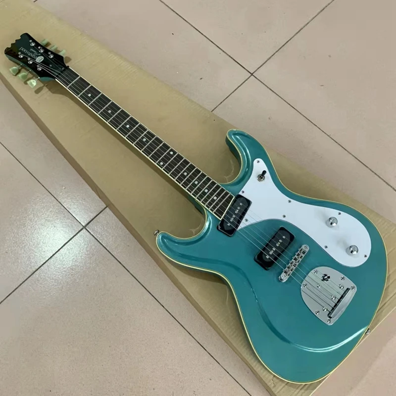 New!!Blue Electric Guitar 6 String Travel Guitar 39 Inch Solid Basswood Body High Quality Guitarra Maple Neck Musical Instrument