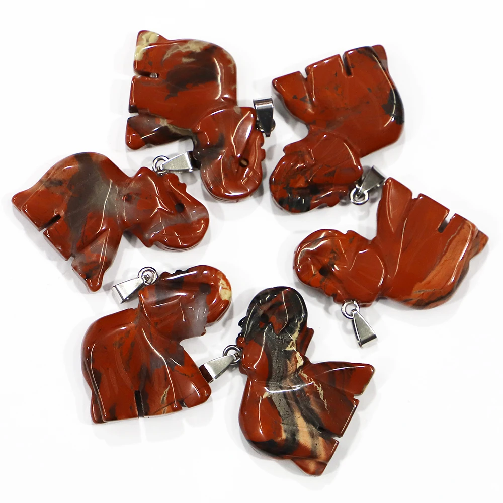 Real Natural Rainbow Stone Elephant Pendants Charms Spiritual for Necklace Jewelry Making 6pcs Wholesale Pendentif Diamant Femme