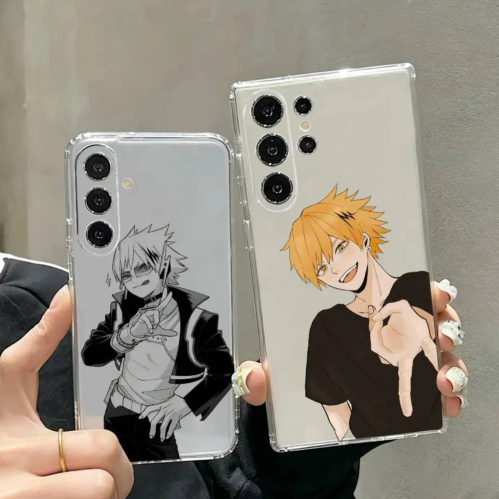 Denki Kaminari Anime My Hero Academia  Phone Case For Samsung S25,S24,S21,S22,S23,S30,Ultra,S20,Plus,Fe Transparent Cover