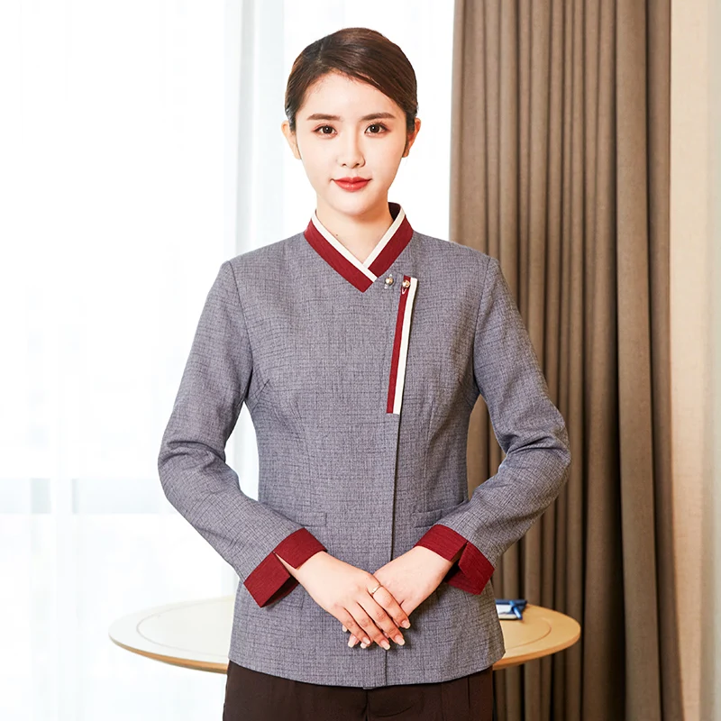 

Cleaning work clothes long-sleeved set hotel room restaurant community property aunt clean cleaning clothes autumn and winter cl