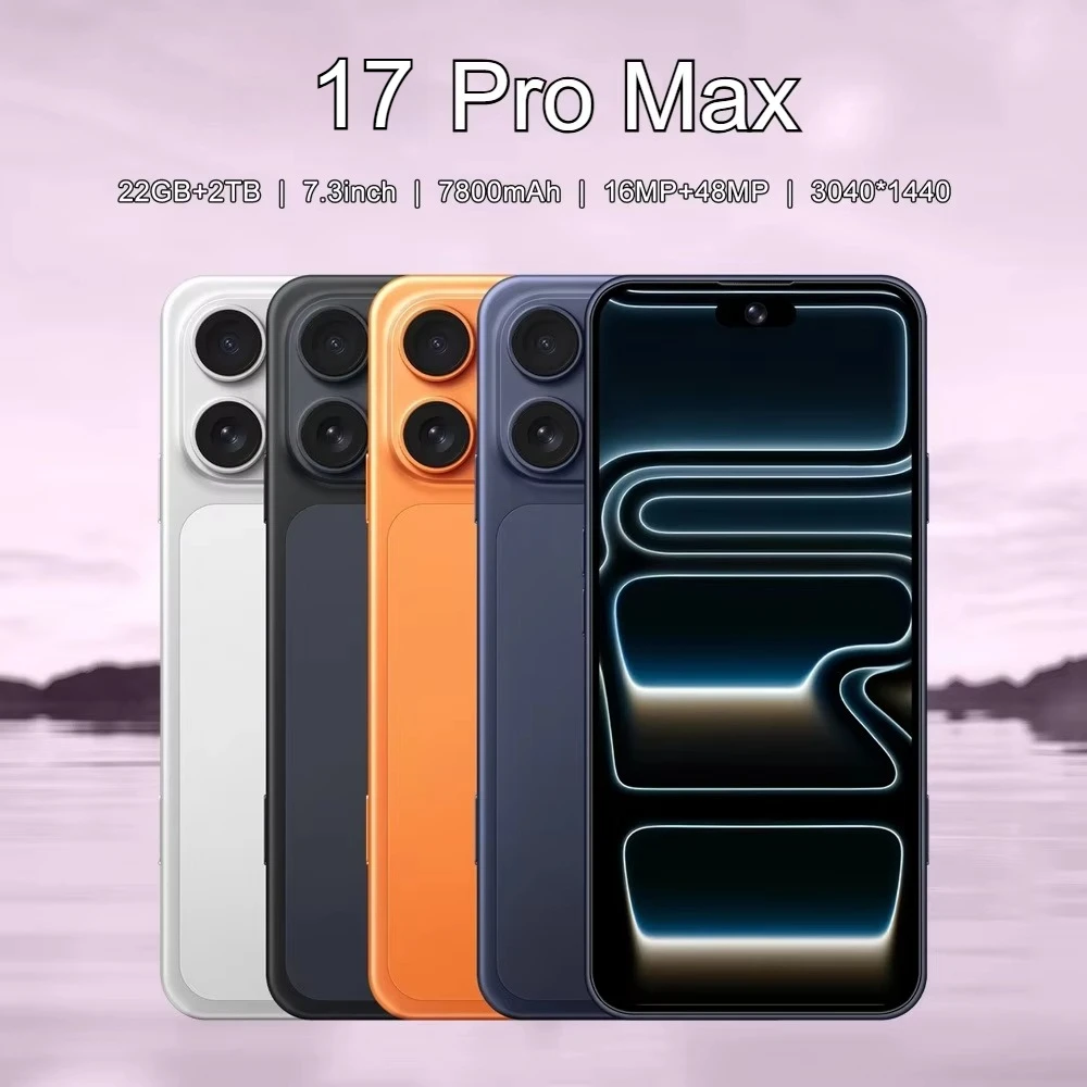 K-Touch NEW Smartphone Android 5G For 17 Pro Max Smart Mobile Phones Dual Sim 22G+2TB 7.3inch HD Cell Phone Face Unlocked 16+48MP 4G 5G Dual SIM 7800mAh Battery HOT