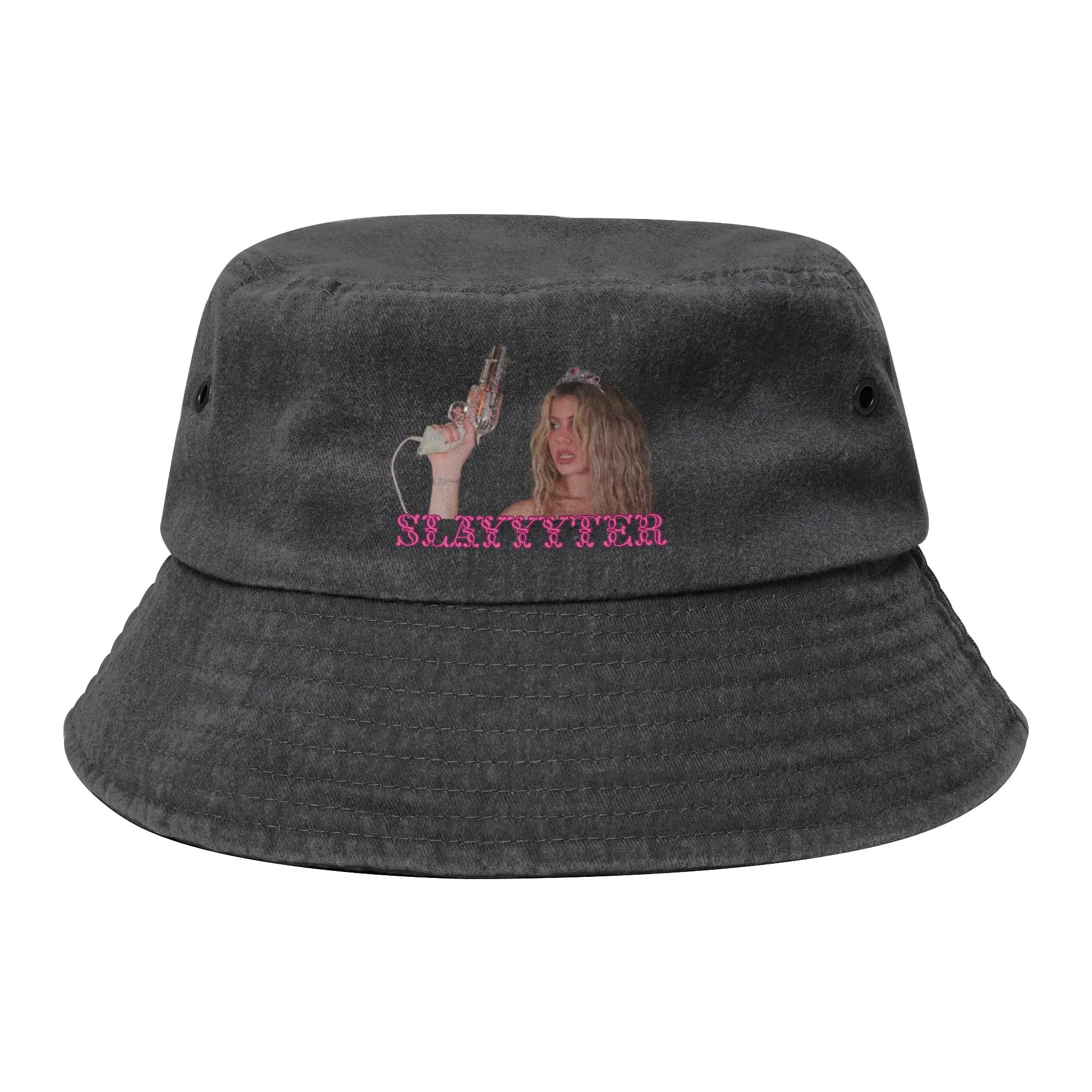 Cute Slayyyter Singer Bucket Hat for Men Women Summer Travel  Distressed Denim Washed Field Hat Unique Fishing Caps Headwear