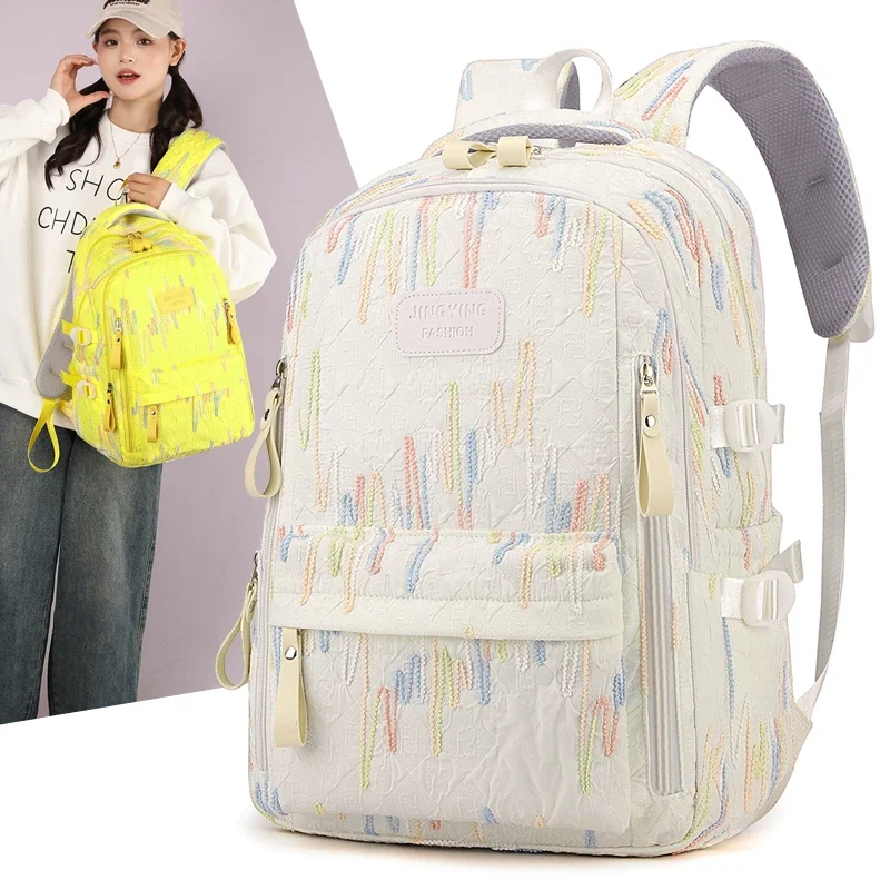 Mochila escolar para mujer, estudiante de secundaria, estilo universitario, mochila de clase, nueva mochila ligera de gran capacidad