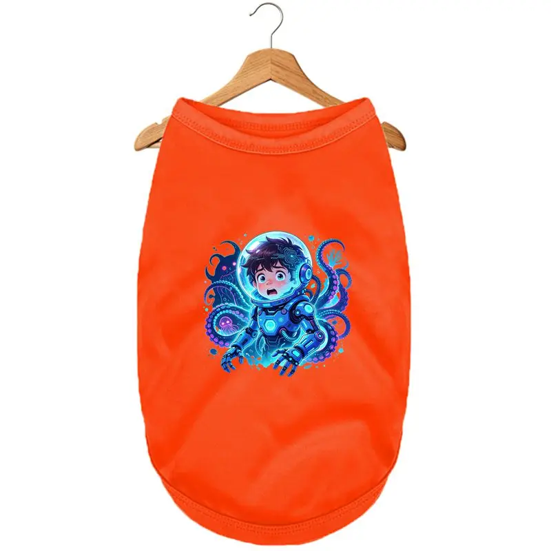 

Dog Summer Vest Steampunk Astronaut Print Breathable Cool Pet Clothes