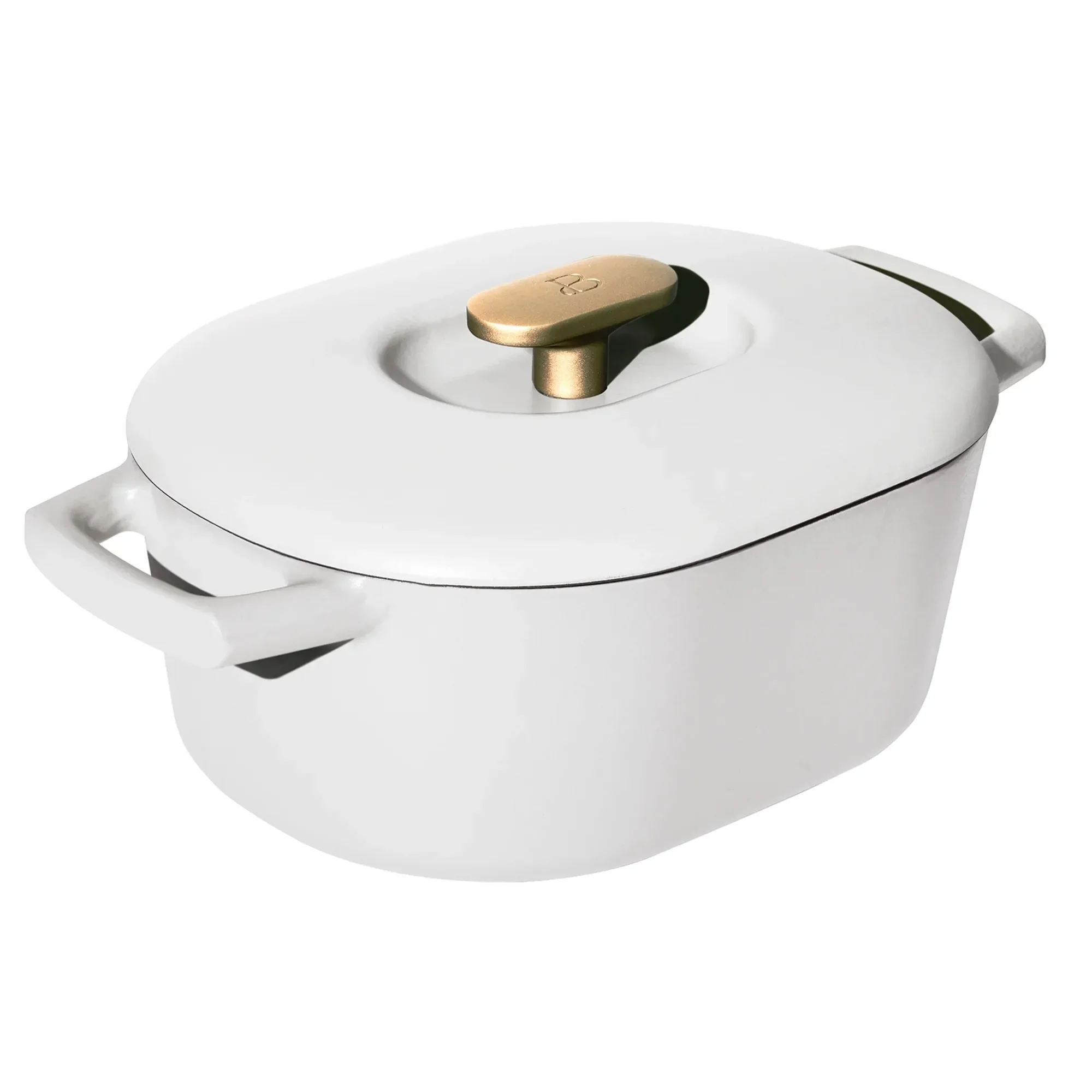 

6 Quart White Enamel Dutch Oven, Oven & Stovetop Safe Pot with Lid, For Baking, Braising, Stewing, Even Heat Distribution