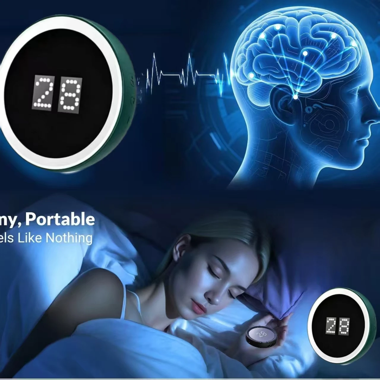 CES Vagus Nerve Sleep Therapy Device, Ear Clip Stimulator for Insomnia, Promote Deep Sleep & Anxiety Depression Relief Aid