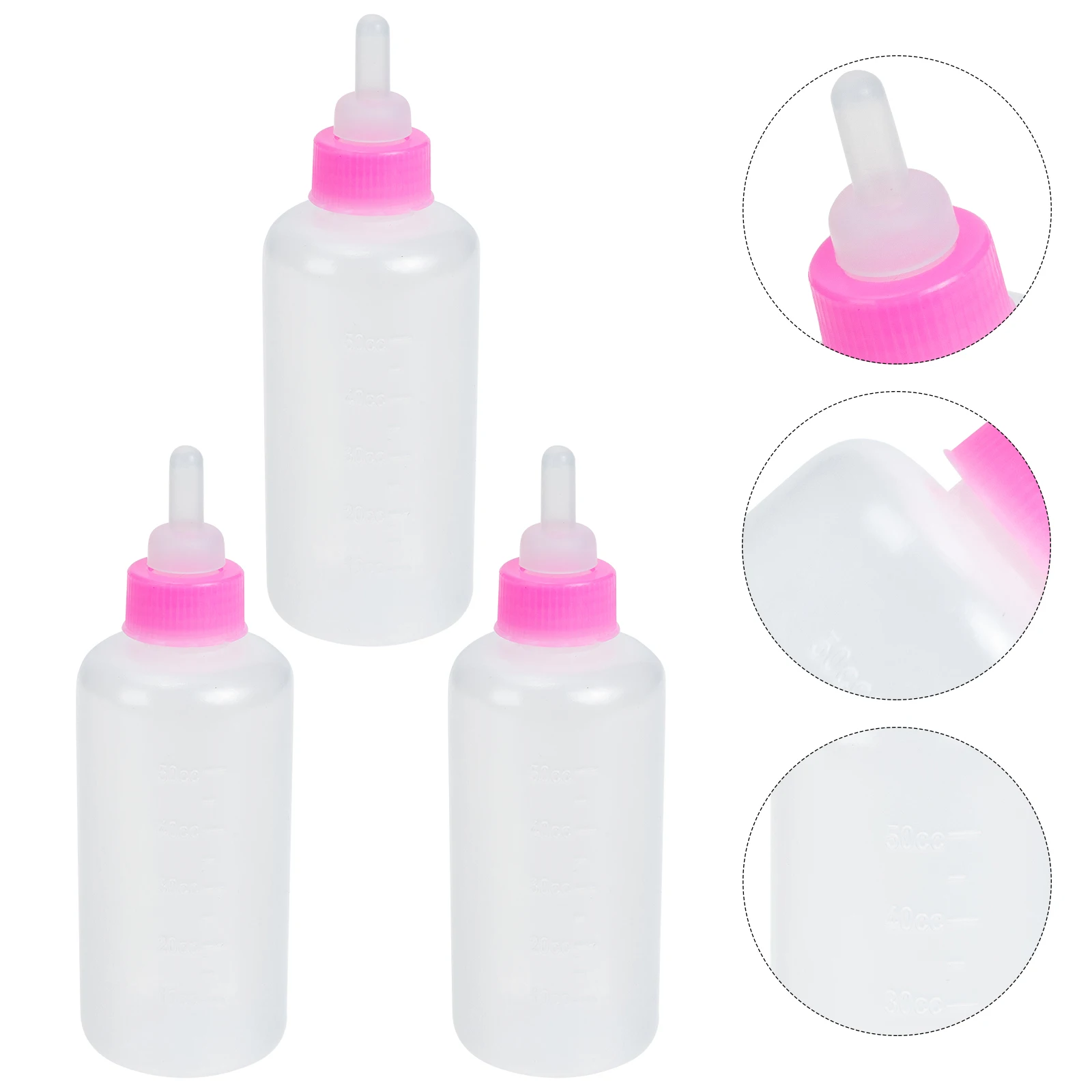

3pcs Cat Bottle Puppy Feeding Bottle Pet Kitten Newborn Lightweight Premium Plastic Leakproof for Dogs Goats