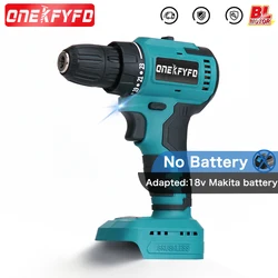 Brushless Electric Impact Drill Cordless Screwdriver Lithium Battery Charging Hand Drill DIY Power Tool for Makita 18V Battery