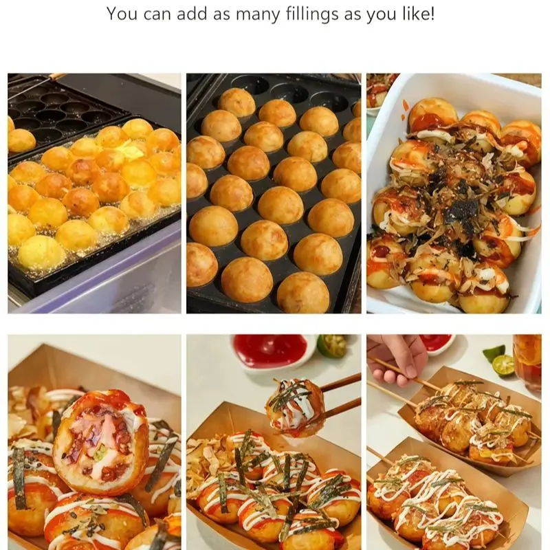 Fish Ball Machine Octopus Meatball Food Equipment Electric Commercial Non Stick Coating Stainless Steel Hotel Restaurant Usage