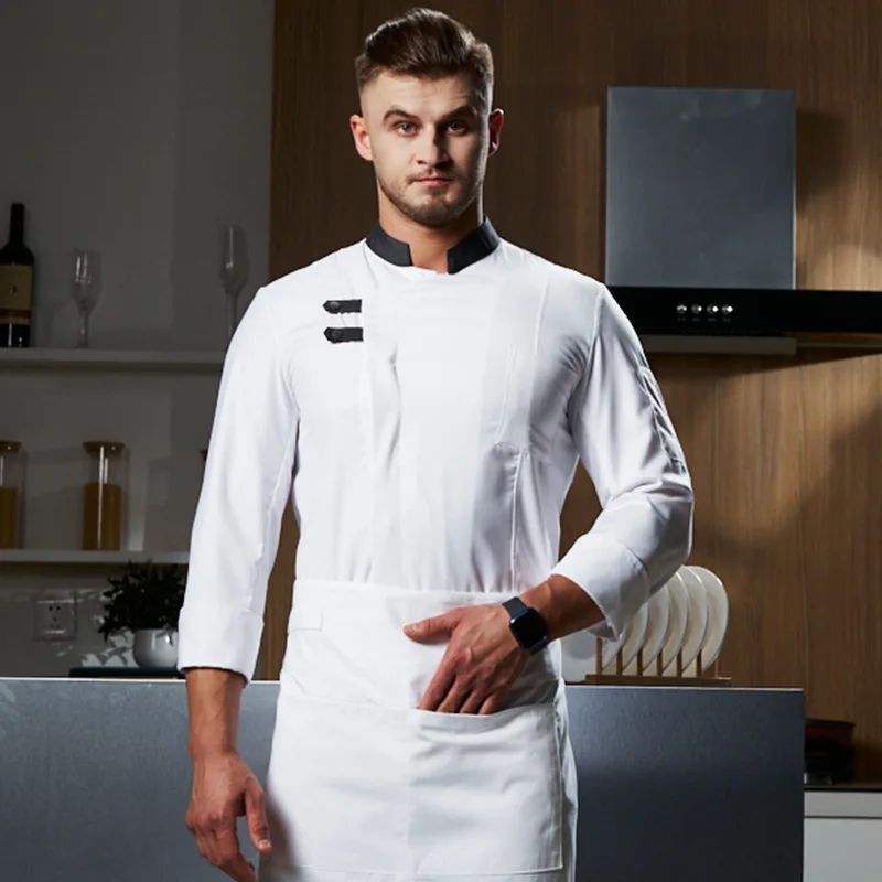 

Униформа повара с двойными кнопками на боковой застежке для кейтеринга, гостиниц, ресторанов, столовых, кухонь, с длинными рукавами, для осенне-зимнего периода.