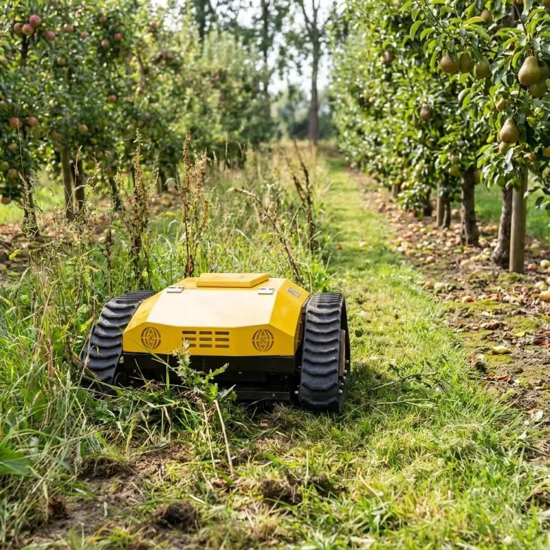 Zero emission rechargeable wireless remote control robot lawn mower