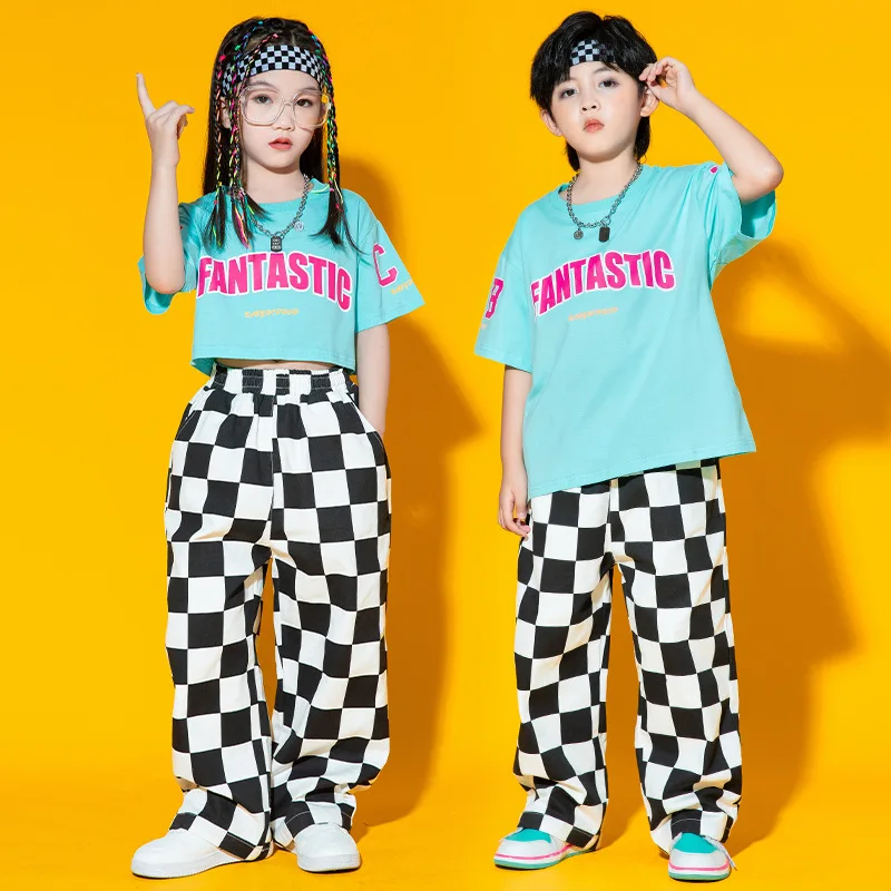 Girls Boys Hiphop Party Stage outfits Hip Hop Costumes for Children Jazz Competition Ballroom Dance Clothes Dancewear Perform