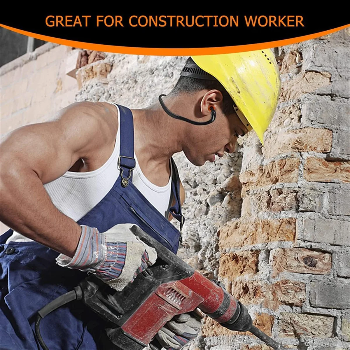 ABJZ 8 Pcs Ear Plugs Banded for Hearing Protection Reusable Washable Ear Protection with Silicone Tips for Lawn Mowing