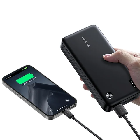 USAMS Power Bank 10000 мАч/20000 мАч Внешний аккумулятор с быстрой зарядкой USB C Мощный портативный внешний аккумулятор для ноутбука Xiaomi 13 iPhone 14
