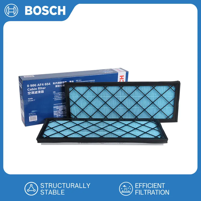 For Tesla Model Y EV HEPA Carbon Cabin Filter Kit BOSCH Air Filter Air Conditioner 1658375-00-A Build-in Air Filter