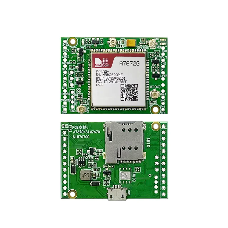 SIMCOM A7672G-LABA Double-row needle Core Board 4G+2G LTE CAT1 Module Global band Modem Board Development kit with Antenna
