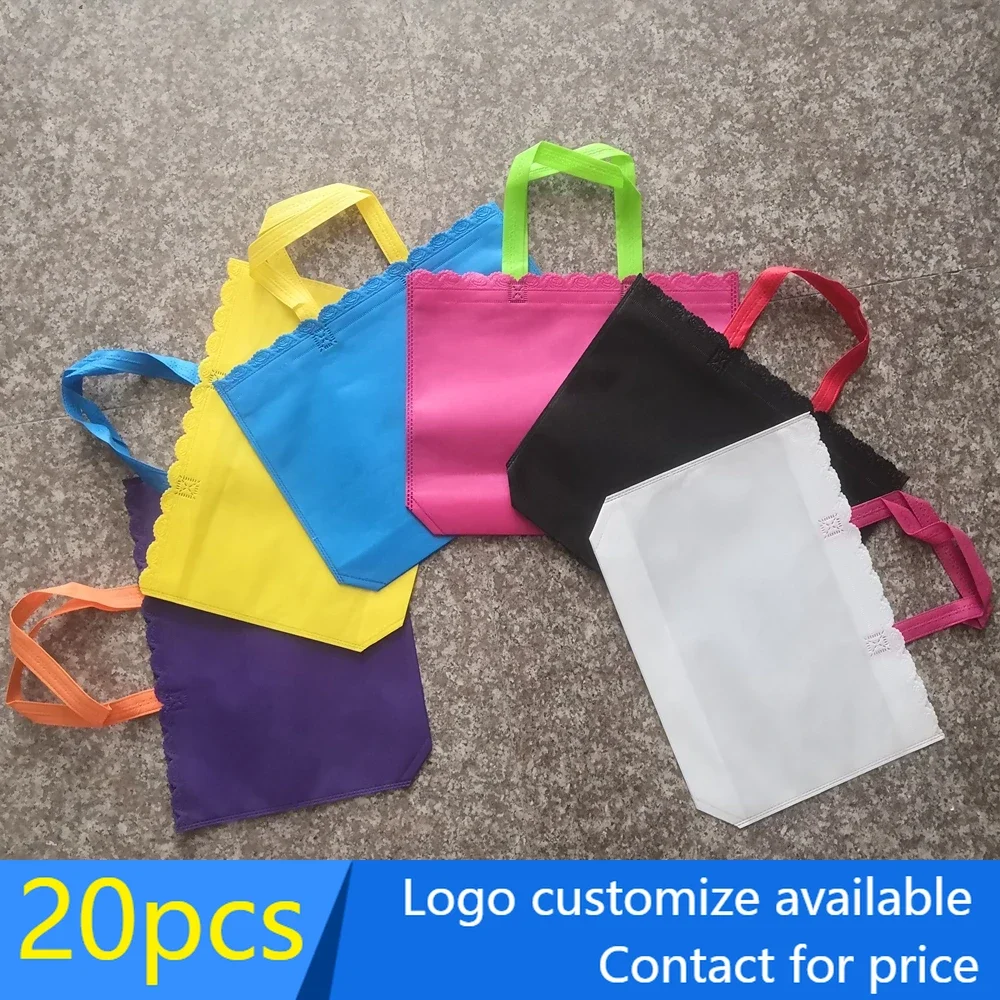 

20 Pcs Non Woven Bag Shopping Bags Eco Promotional Recyle Bag Tote Customize Logo eco friendly Reusable non woven Shopping bag