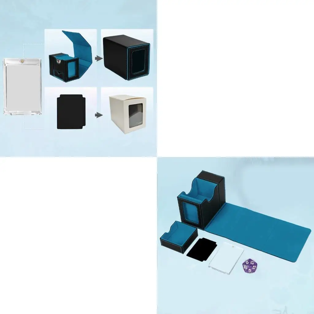 

J2HD Multiuse Card Case PU Leather Exterior And Dices Tower Card Holder Box