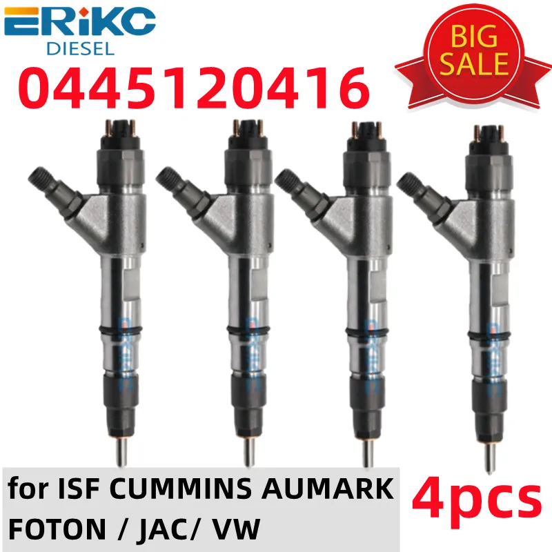 0445120416 Diesel Fuel Injector 5264272 5367084 for Bosch ISF CUMMINS AUMARK FOTON / JAC/ VW 2P0130201A New 0 445 120 416 4PCS