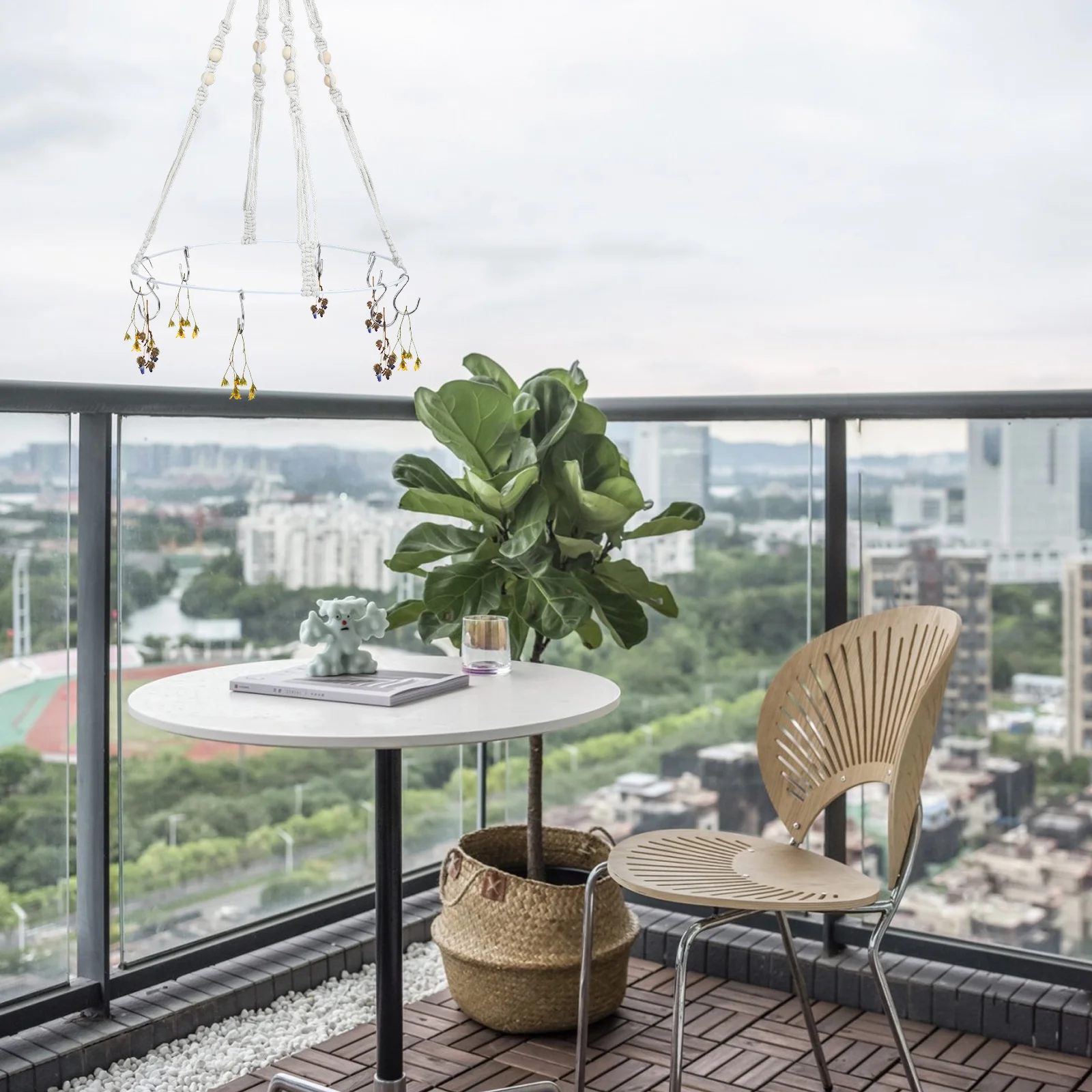 

1Set Hanging Drying Rack for Herb Macrame Cotton Rope Woven Plant Drier Flower Spice Drying Hanger Hanging Dried Flower Hanger