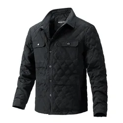 Autumn and winter fashionable men's fashion jacket men's business top winter men's diamond checkered cotton jackets for men