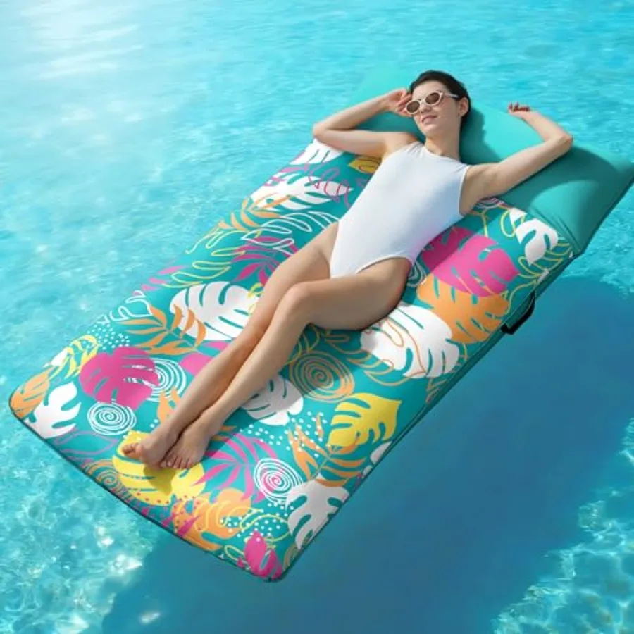 Inflatable Pool Floats Lounger For Swimming Pool And Beach Use, Premium Fabric Cover With Blue Color, Ultra Comfortable And Sta