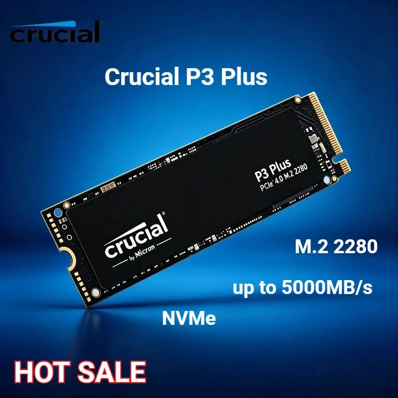 

Crucial P3 Plus SSD M.2 2280 1TB 2TB 500GB Gen4 NVMe Internal Solid State Drive 4TB PC Laptop SSD up to 5000MB/s