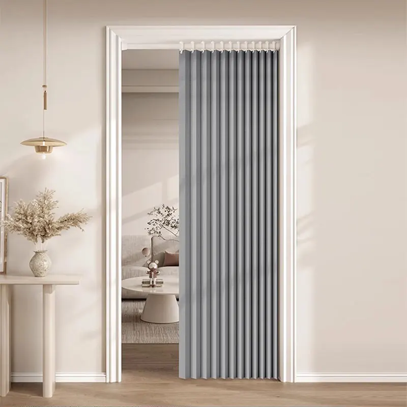 Folding Pleated Accordion Partition Door Curtain, Thickened Movable Room Divider Wall, Living Bedroom Thermal Dustproof Cover