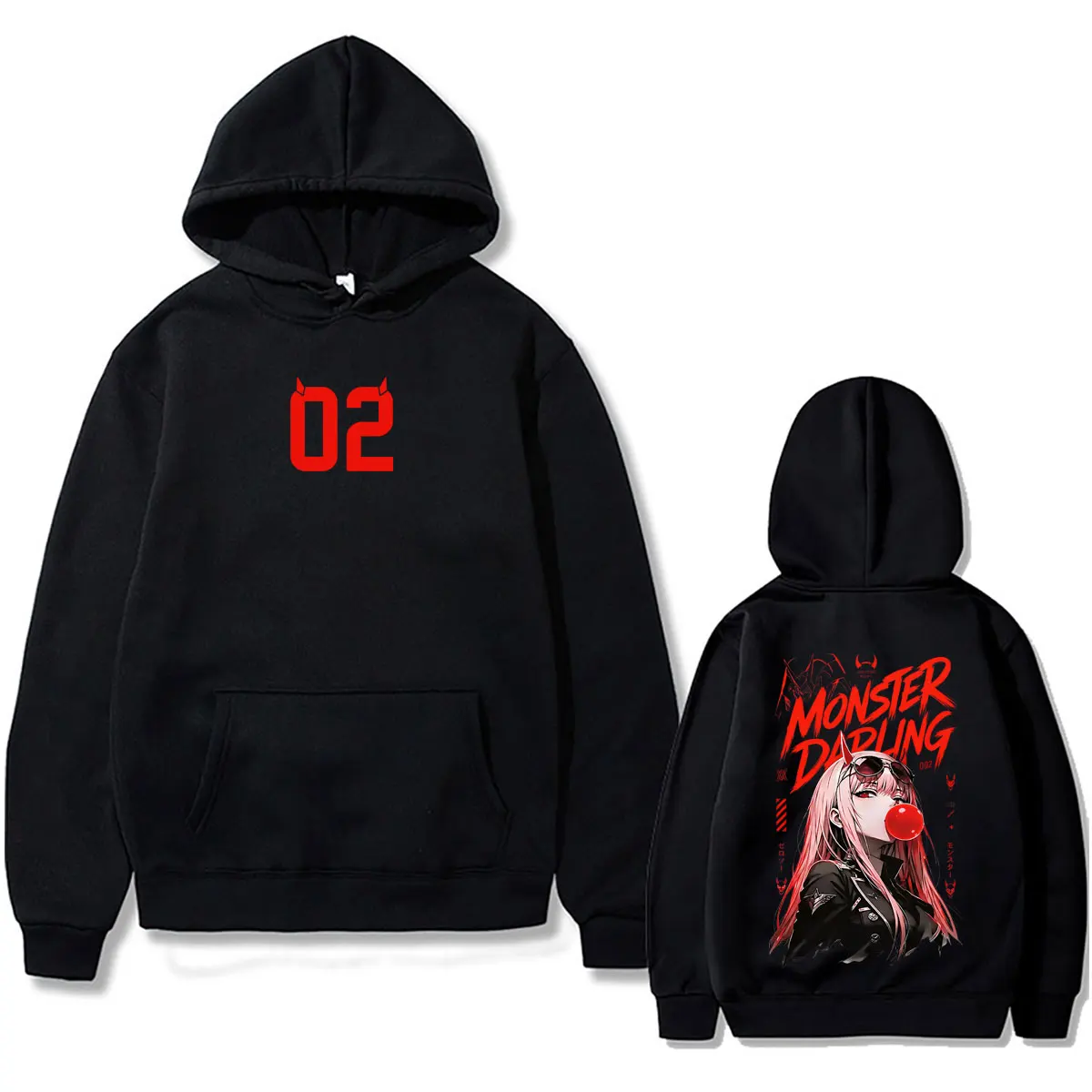 Sudadera con Capucha Anime Darling in The Franxx Zero Two para Hombre y Mujer, Estilo Manga, Oversize, Streetwear, Moda Masculina, Vintage, Casual