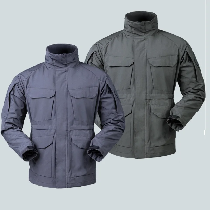 Men Jacket Coat Outwear Long Sleeve Zipper Windbreaker Multi Pocket Water Proof Pizex Outdoor Men's Tactical Coat Durable