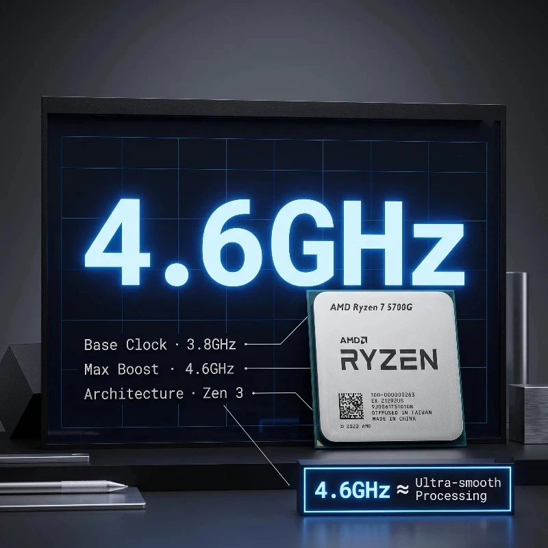 AMD Ryzen 7 5700G R7 5700G APU Processor 8 Core 16 Thread 16MB L3 Cache Up To 4.6GHz Socket AM4 Graphics Without Retail Package
