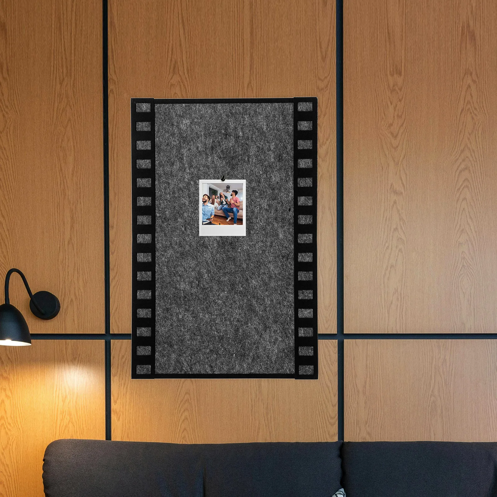 

Vintage Film Strip Felt Memo Board Multifunctional Photo Frame Bulletin Board for Home Office Decorative Wall Organizer Display