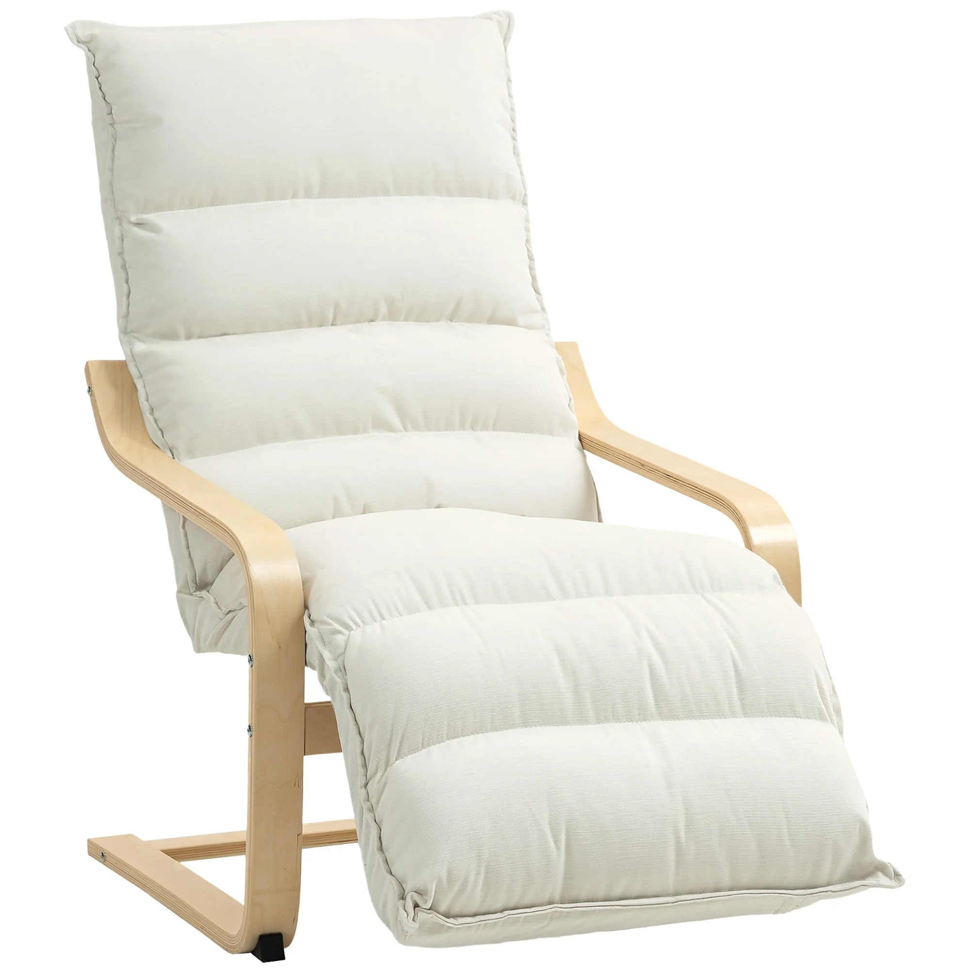 HOMCOM Butaca de Salón con Reposapiés Ajustable Tapizada en Terciopelo con Marco de Madera 67x93x105 cm