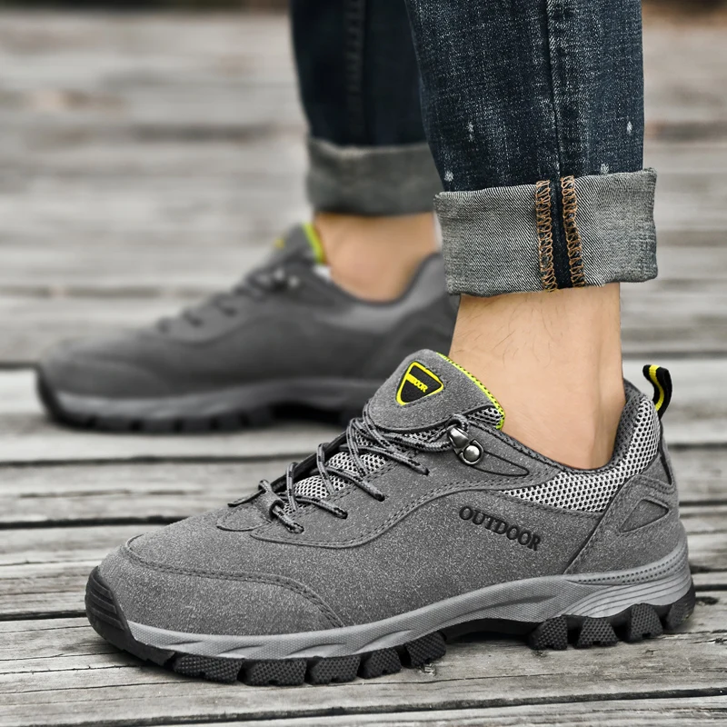 Brand Mens Hiking Shoes High Quality Mountain Climbing Shoes Outdoor Trainer Footwear Men Trekking Sport Sneakers Plus Size 49