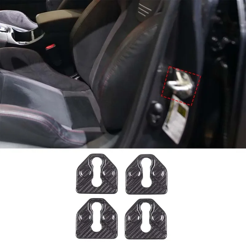 For Subaru WRX Manual Transmission 2022+ Real Carbon Fiber Car Door Lock Protector Latches Stopper Covers Trim Car Accessories