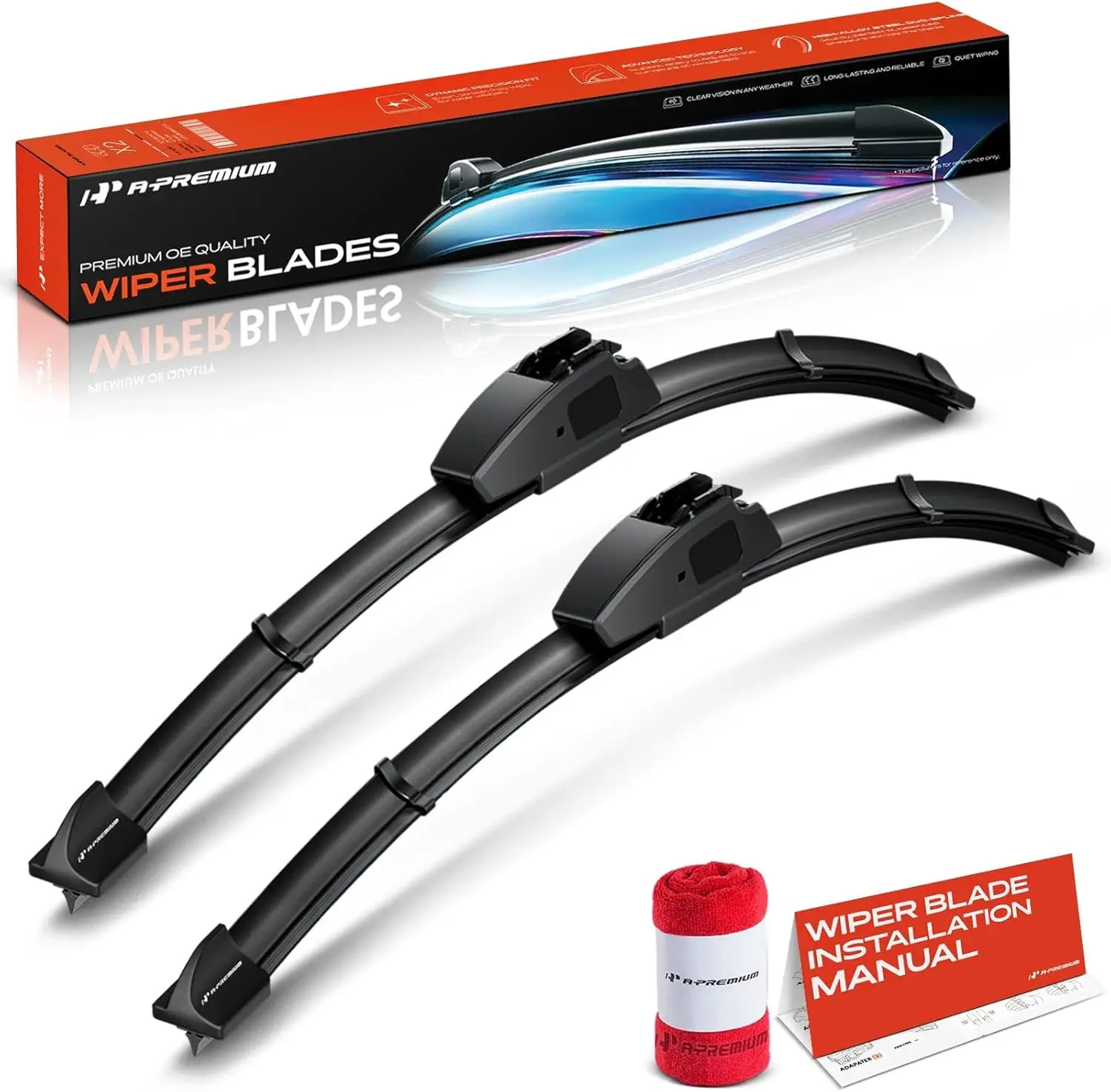 

Комплект из 2-х лобовых стекол с индикатором износа и полотенцем — совместим с Jeep JL Series Wrangler 2018-2024, Gladiator & Dod серии JT