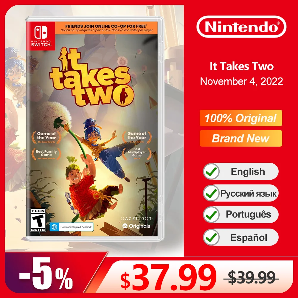 

It Takes Two Nintendo Switch Game Deals 100% Official Original Physical Game Card Action Puzzle Genre for Switch OLED Lite